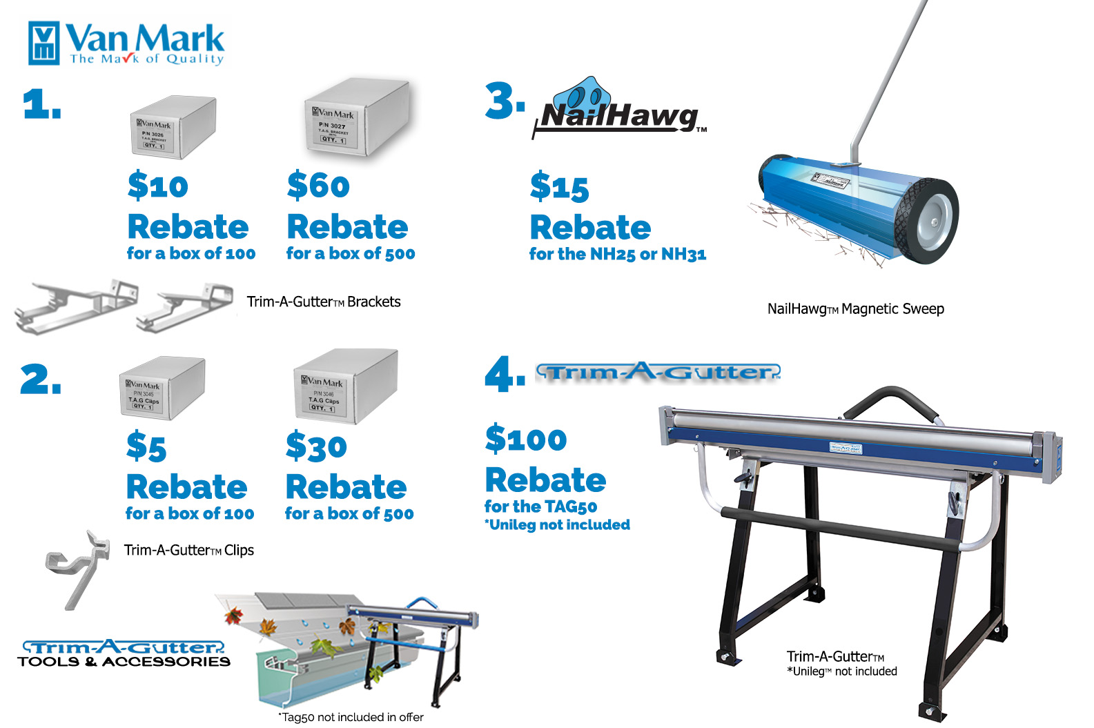 Brackets, Clips, NailHawg, Trim-A-Gutter 2026 Fall Rebate Offer